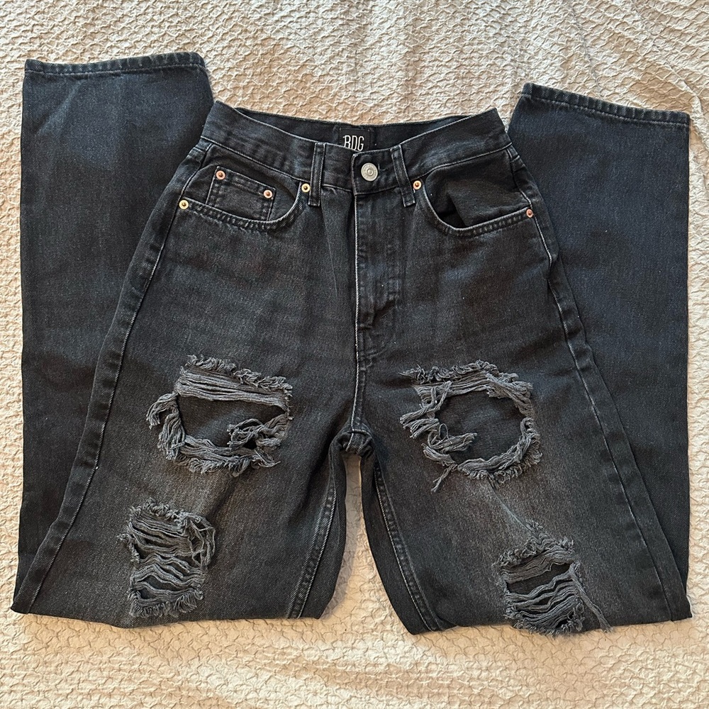 BDG High-rise baggy black jeans